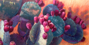 Painting of flowering cactus