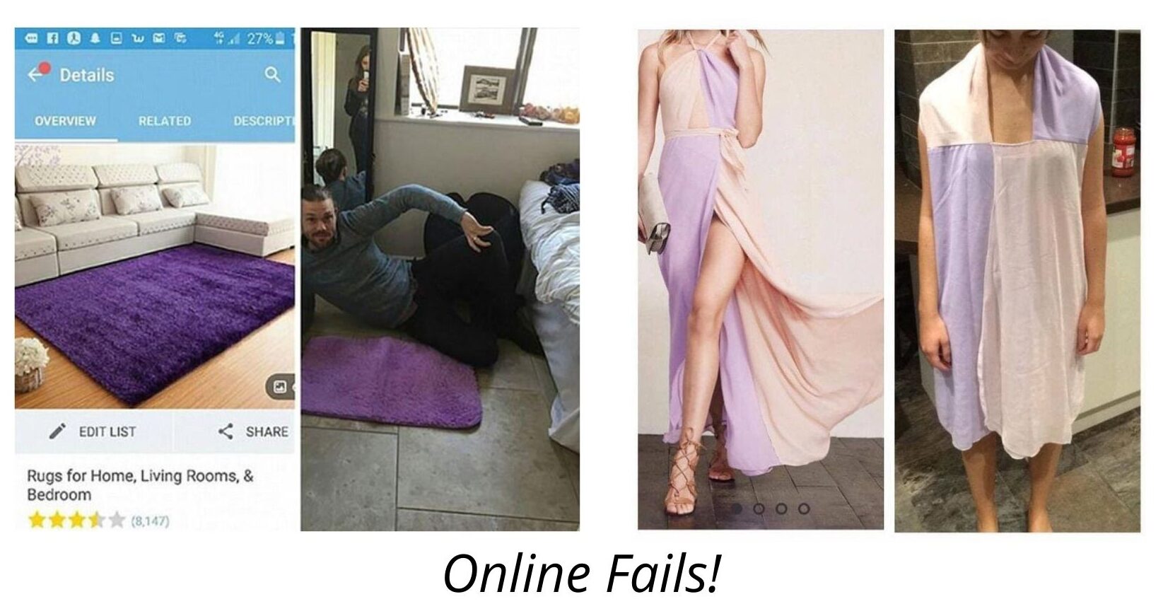 collage of online fails