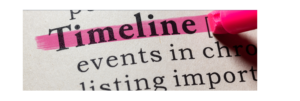 the word "timeline" being highlighted in pink