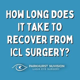 graphic blog thumbnail with text: How long does it take to recover from icl surgery?
