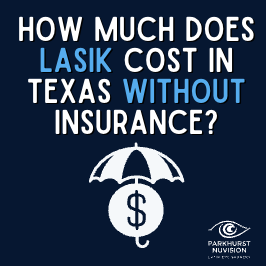 How much does LASIK cost in Texas without insurance icon, dark blue background